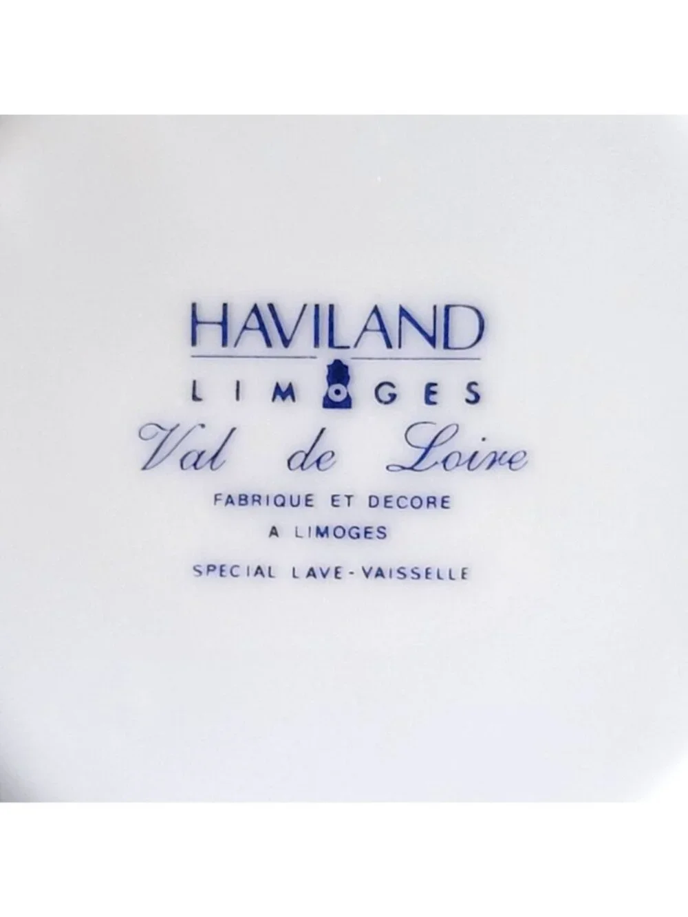 Haviland Limoges Val De Loire Blue Band Cornflower Pattern Flat Cup & Saucer Set